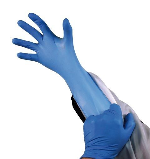 Gants en nitrile doigts texturés - XL - bleu